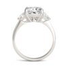 CUSHION CLAW PRONG TRILLION THREE-STONE ENGAGEMENT RING